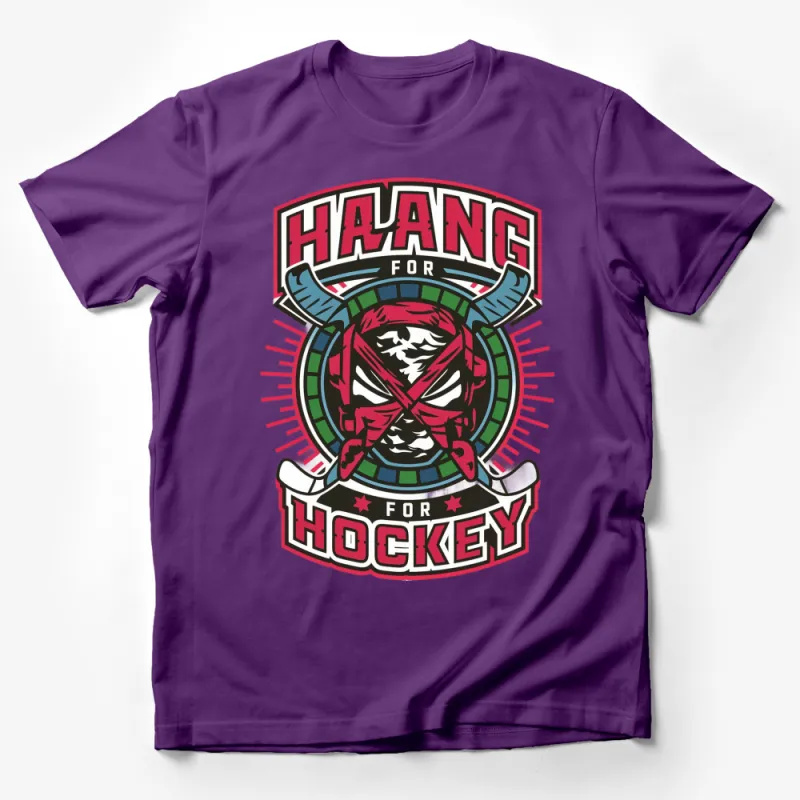 Hockey Skull T-Shirt, Halang for Hockey, Bold Graphic Tee, Sports Fan Apparel, Unisex Clothing Male T-Shirt