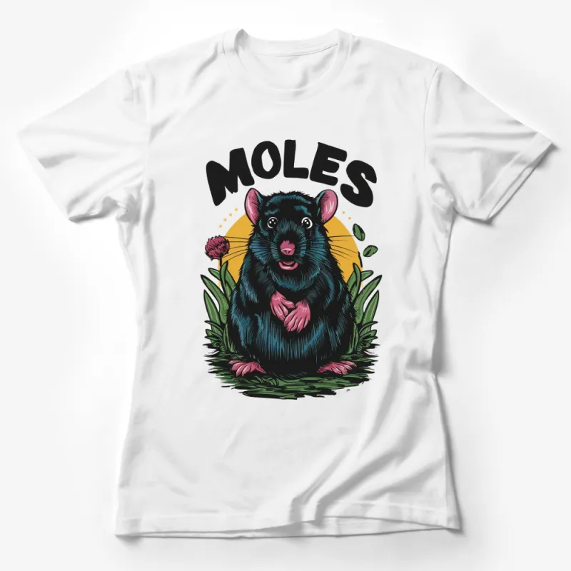 Cute Mole Cartoon T-Shirt, Adorable Rodent Graphic Tee, Animal Lover Gift, Unisex Shirt for All Ages Female T-Shirt