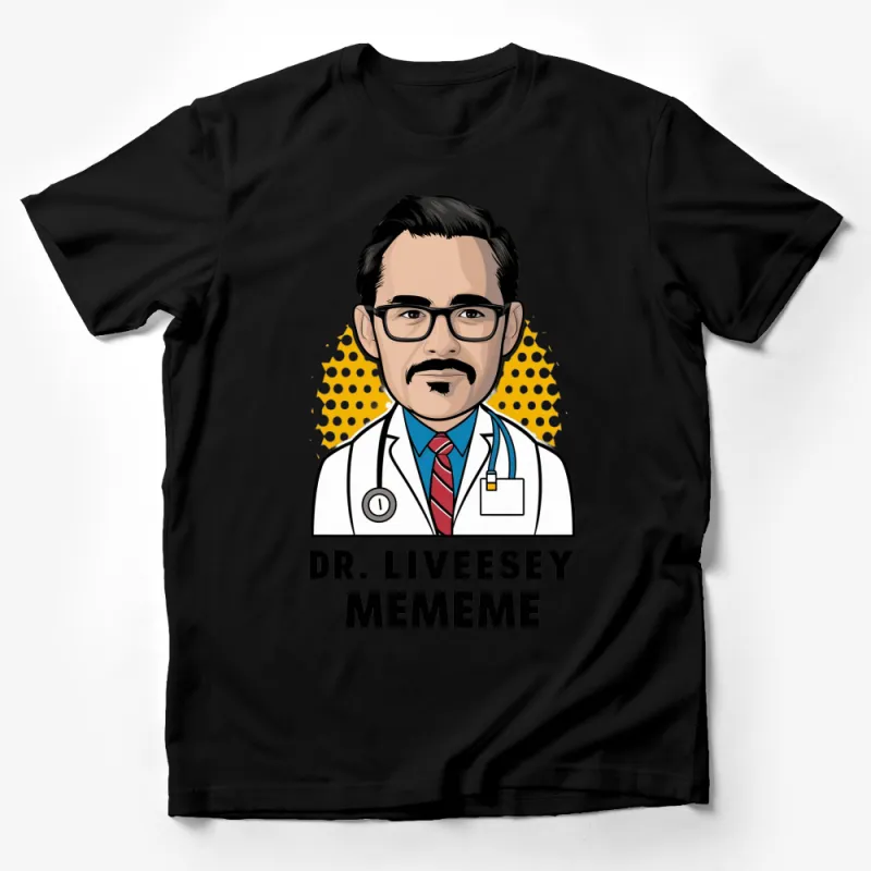 Dr. Livesey Mememe Graphic T-Shirt, Colorful Cartoon Doctor Art, Unisex Adult Clothing, Cartoon Character Apparel Male T-Shirt