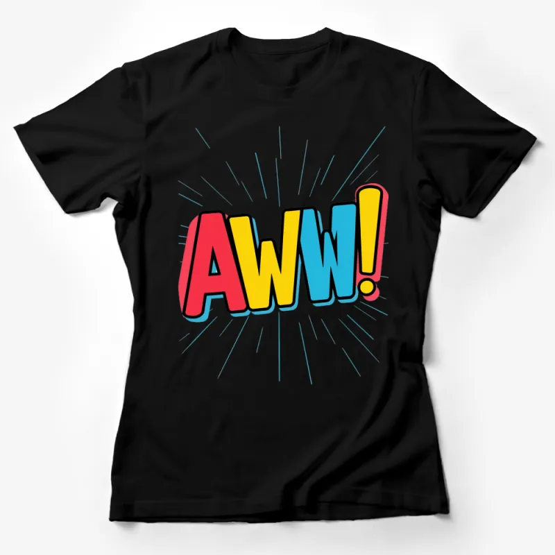 Retro Comic Book Style AWW! Exclamation T-Shirt, Colorful Graphic Tee, Unisex Fashion Female T-Shirt