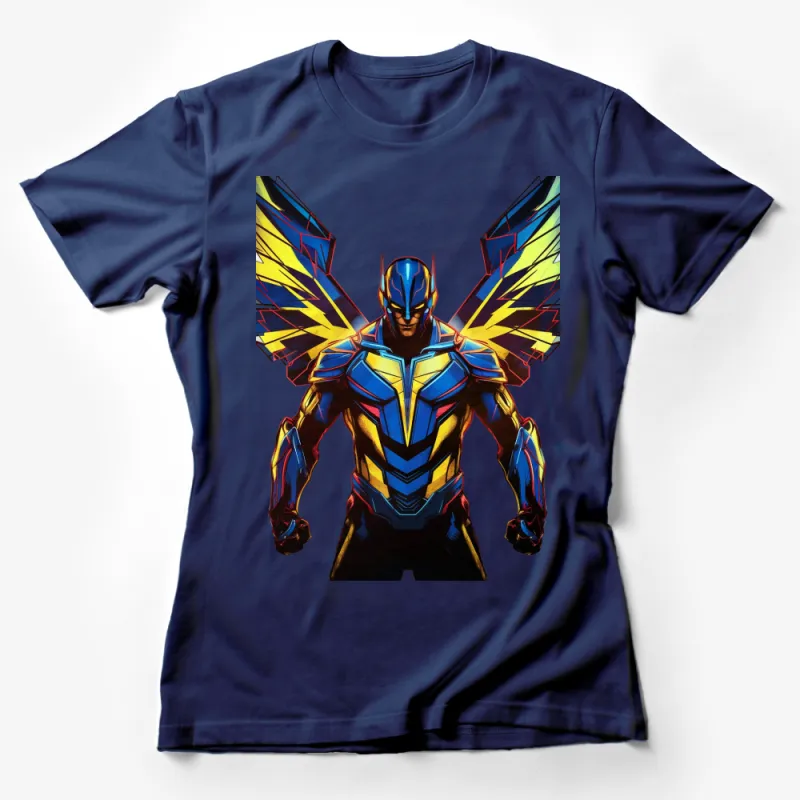 Colorful Superhero Graphic T-Shirt, Bold Comic Style Tee, Vibrant Unisex Shirt Female T-Shirt