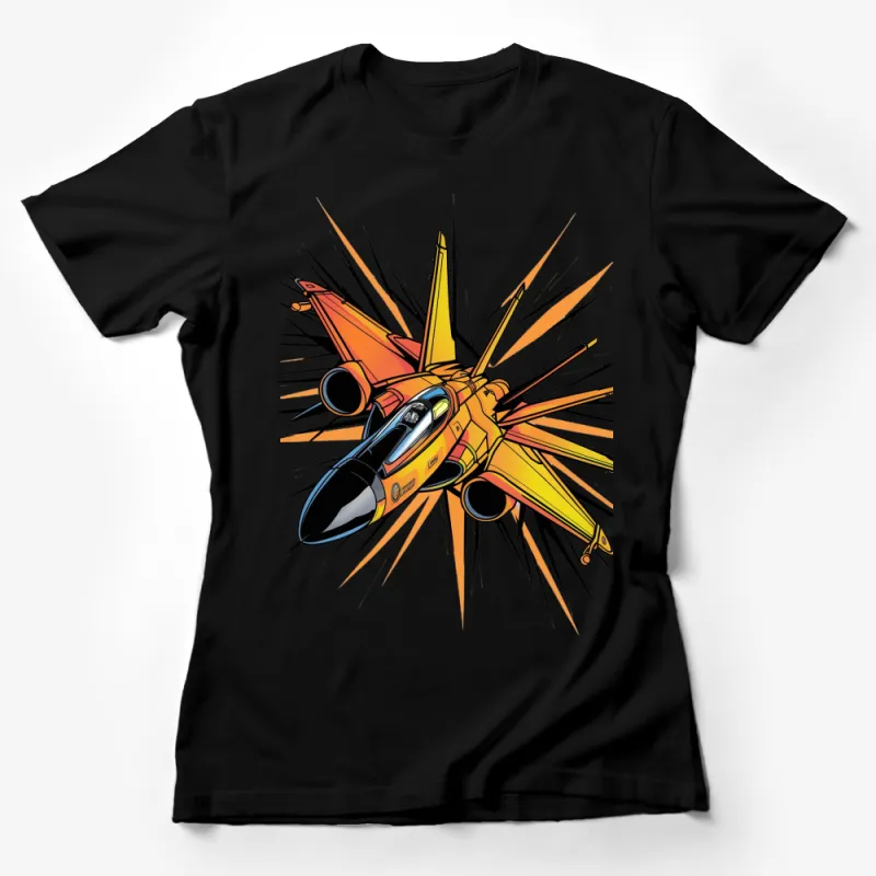 Graphic Fighter Jet T-Shirt, Colorful Airplane Tee, Aviation Lover Gift, Men's Fashion, Unique Pilot Shirt Female T-Shirt