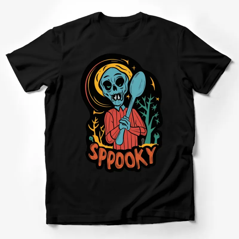 Spooky Skeleton Chef Halloween T-Shirt, Creepy Cute Graphic Tee, Unisex Horror Apparel Male T-Shirt