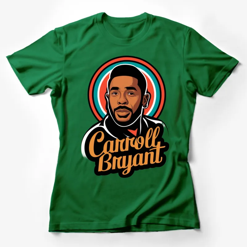 Retro Style Carroll Bryant Portrait T-Shirt, Colorful Pop Art Graphic Tee, Unique Music Artist Inspired Design Female T-Shirt