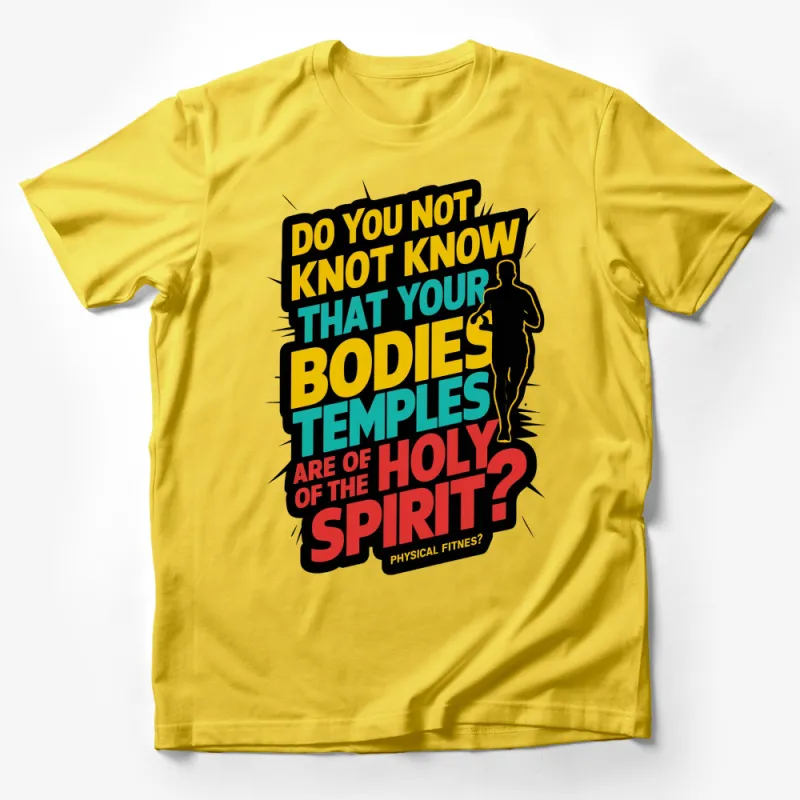 Inspirational Fitness T-Shirt Do You Not Know That Your Bodies Are Temples Quote Top Male T-Shirt