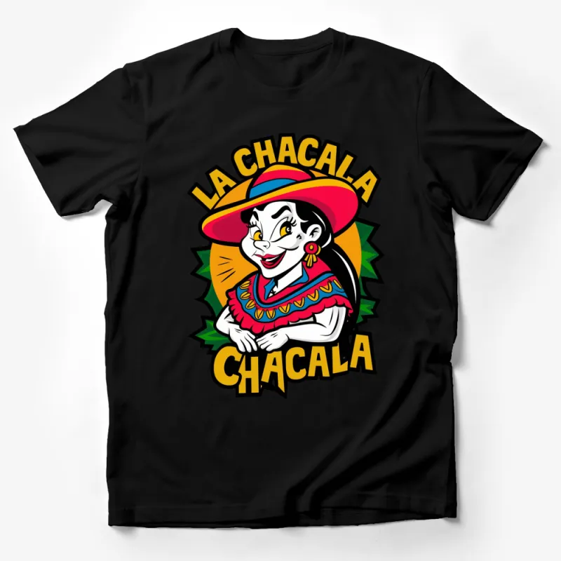 La Chacala Cartoon Character T-Shirt, Colorful Vintage Style Graphic Tee, Unique Pop Culture Apparel Male T-Shirt