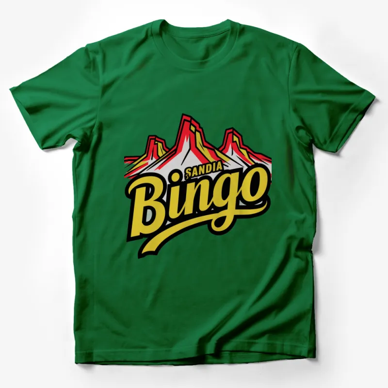 Vintage Sandia Bingo Mountain Graphic T-Shirt, Retro Bingo Game Night Apparel, Fun Casual Unisex Tee Male T-Shirt