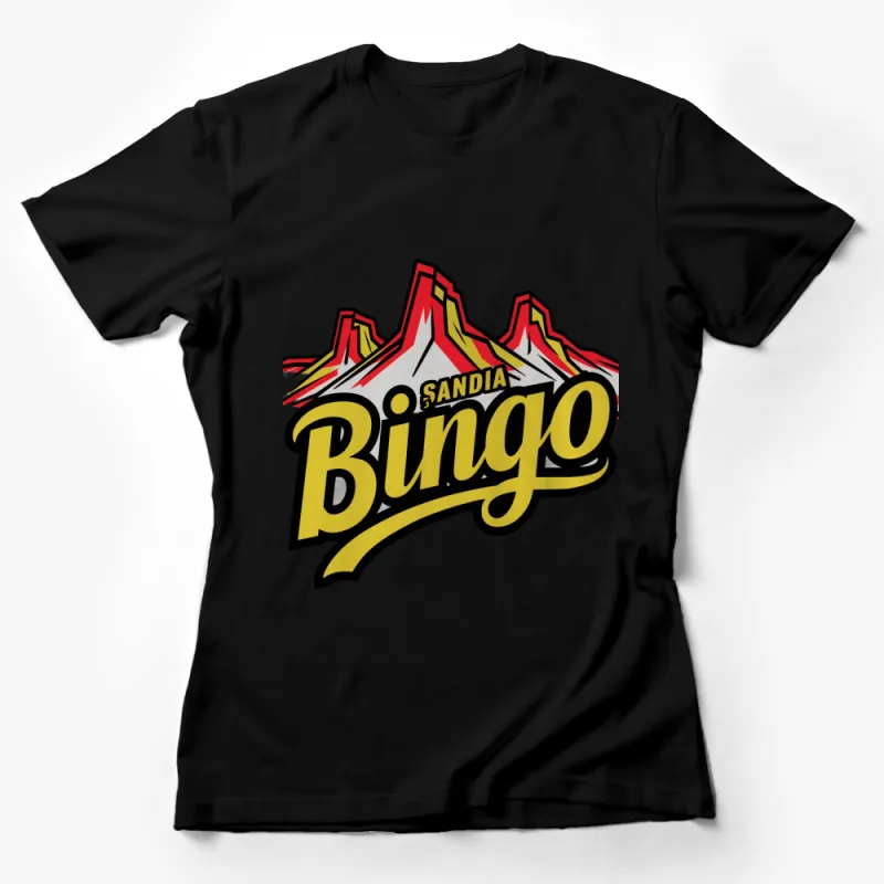 Vintage Sandia Bingo Mountain Graphic T-Shirt, Retro Bingo Game Night Apparel, Fun Casual Unisex Tee Female T-Shirt