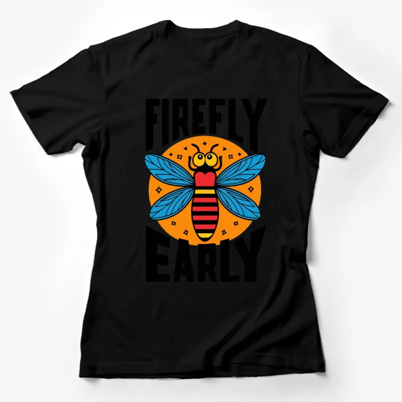 Firefly Early Vintage Graphic T-Shirt, Colorful Insect Design Tee, Unique Gift for Entomologists Female T-Shirt