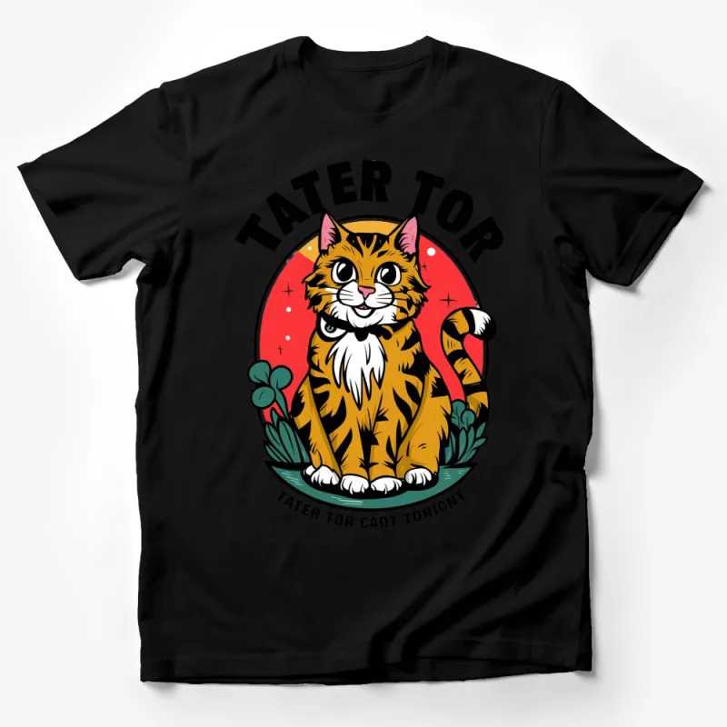 Tater Tot Cat T-Shirt, Whimsical Kitty Graphic Tee, Orange Tabby Cat Lovers Apparel Male T-Shirt