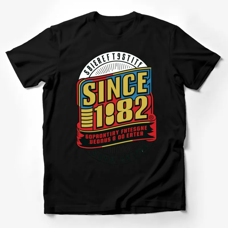 Vintage Style Since 1882 Logo T-Shirt, Retro Typography, Unisex Graphic Tee Male T-Shirt