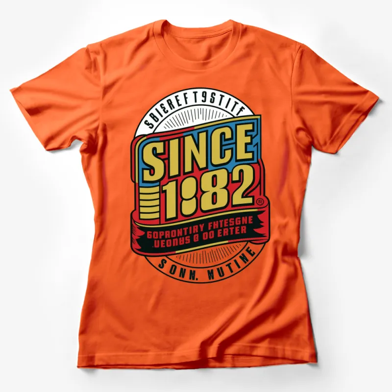 Vintage Style Since 1882 Logo T-Shirt, Retro Typography, Unisex Graphic Tee Female T-Shirt