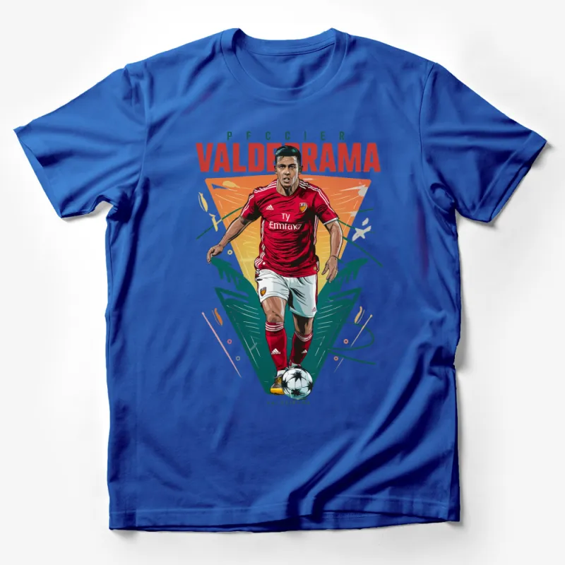 Soccer Player Graphic T-Shirt, Red and Green Sports Illustration, Athletic Casual Tee, Gift for Soccer Fans Male T-Shirt