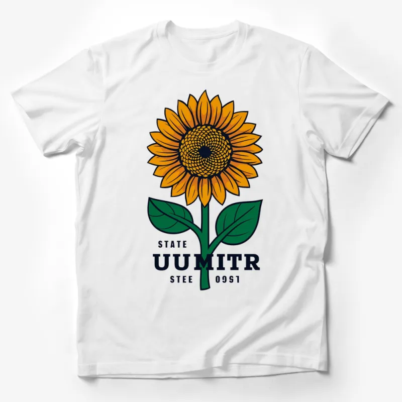 Vintage Sunflower Graphic T-Shirt, State UUMITR Stee 0091 Design Tee Male T-Shirt