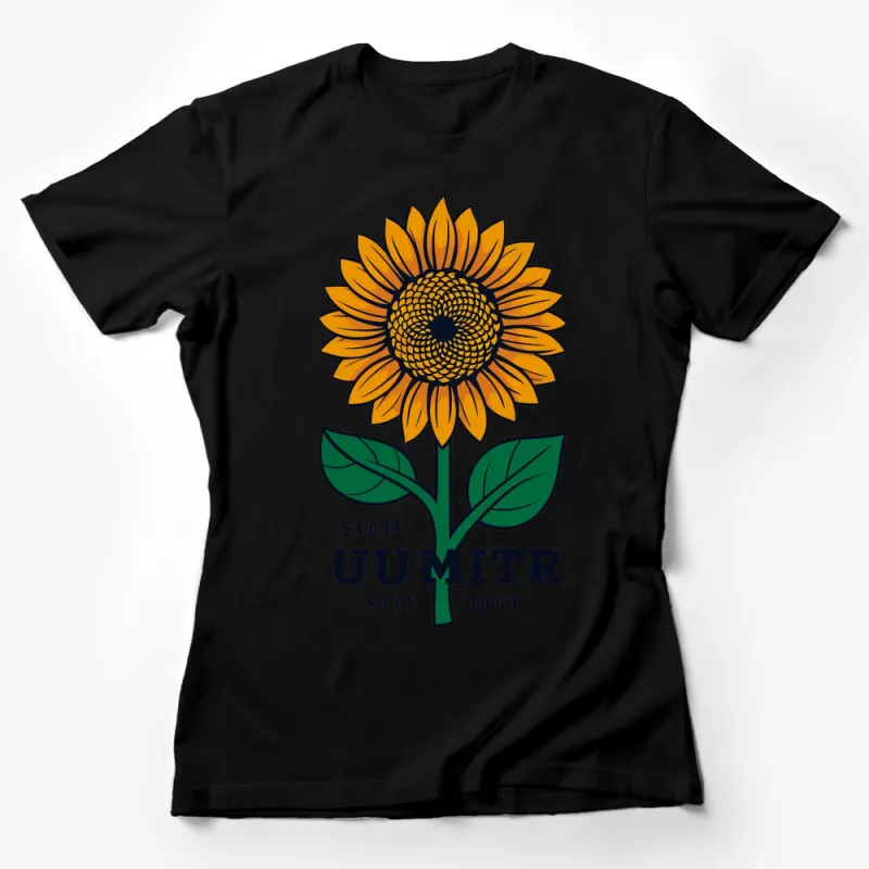 Vintage Sunflower Graphic T-Shirt, State UUMITR Stee 0091 Design Tee Female T-Shirt