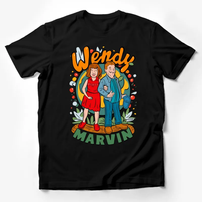 Personalized Wendy and Marvin Retro Cartoon T-Shirt, Custom Vintage Style Tee, Graphic 90s Nostalgia Top Male T-Shirt