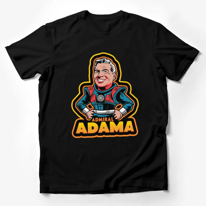 Admiral Adama Retro Space Hero T-Shirt, Vintage Sci-Fi Commander Graphic Tee, Unique Gift for Sci-Fi Fans Male T-Shirt