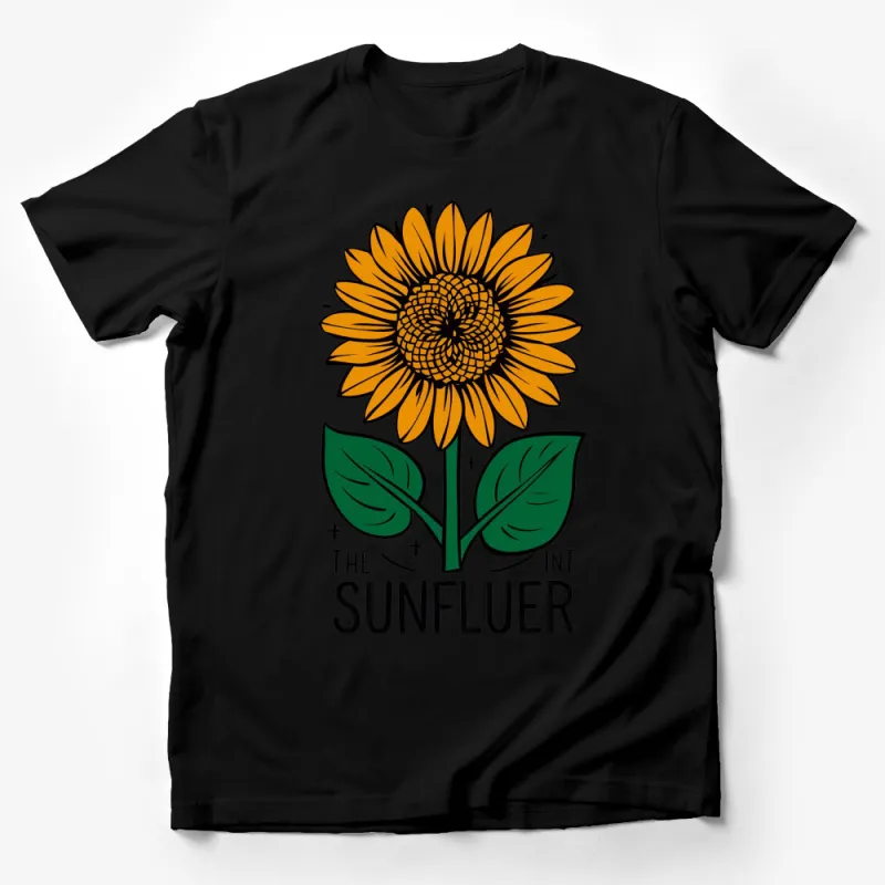 Bright Sunflower Graphic T-Shirt, Vibrant Yellow Flower Tee, Summer Fashion, Casual Wear Male T-Shirt