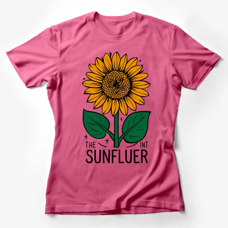 Bright Sunflower Graphic T-Shirt, Vibrant Yellow Flower Tee, Summer Fashion, Casual Wear Female T-Shirt