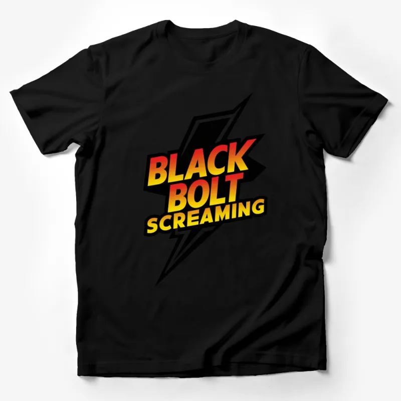 Black Bolt Screaming Comic Book Graphic T-Shirt, Bold Unisex Superhero Tee, Casual Wear Male T-Shirt