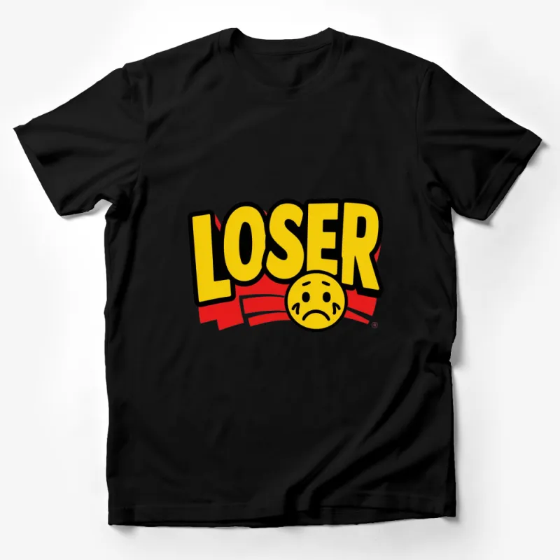 Bold Loser Graphic T-Shirt, Yellow Red Black Pop Art, Retro Style Tee, Unisex Fashion Top, Casual Streetwear Male T-Shirt