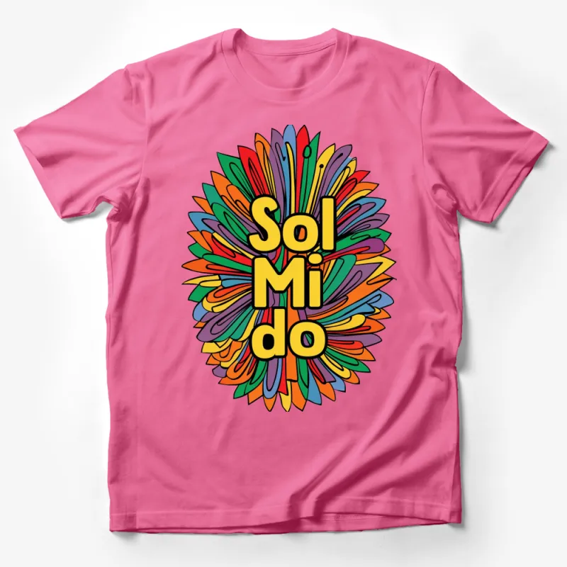 Colorful Sol Mi Do Music Mandala T-Shirt, Vibrant Musical Note Graphic Tee, Unisex Male T-Shirt