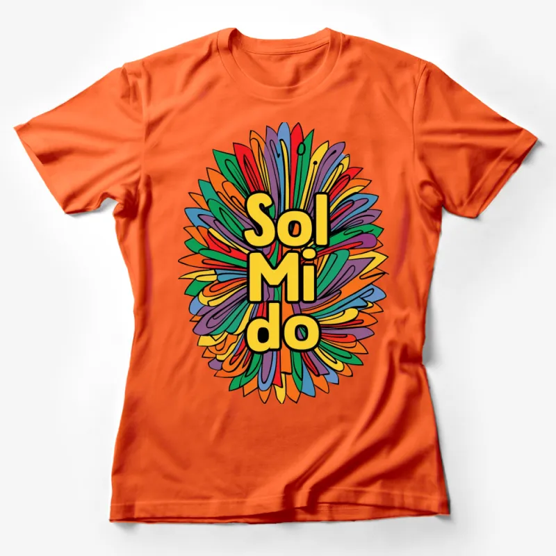 Colorful Sol Mi Do Music Mandala T-Shirt, Vibrant Musical Note Graphic Tee, Unisex Female T-Shirt