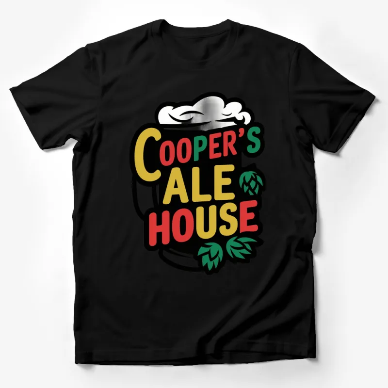 Cooper's Ale House Vintage Logo T-Shirt, Colorful Beer Mug Graphic Tee, Unisex Male T-Shirt