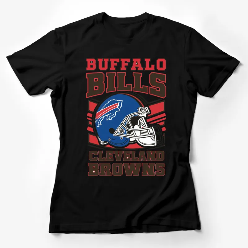 Buffalo Bills Cleveland Browns NFL Team Logo T-Shirt, Unisex Sports Fan Apparel, Football Fan Gear Female T-Shirt