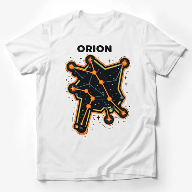 Orion Constellation Star Map T-Shirt, Astronomy Lover Gift, Celestial Graphic Tee, Unisex Space Themed Apparel Male T-Shirt