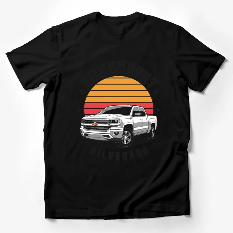 Vintage Sunburnt Silverado T-Shirt, Classic Chevy Truck Tee, Retro Pickup Truck Fan Gift, Unisex Male T-Shirt