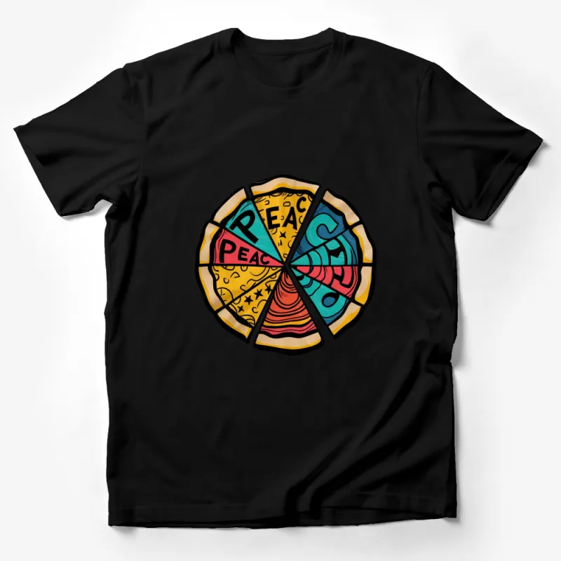 Colorful Peace Sign T-Shirt, Vintage Style Peace Symbol, Graphic Tee for Men and Women Male T-Shirt