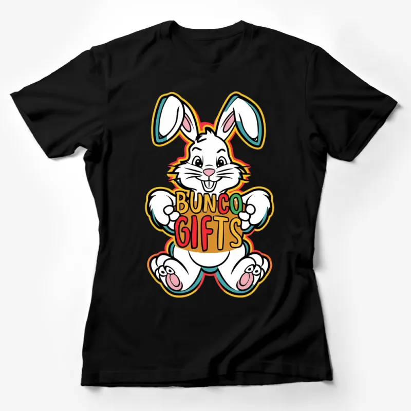 Cute Bunny Graphic T-Shirt, Colorful Bunco Gifts Rabbit Shirt, Fun Kids and Adults Casual Wear Female T-Shirt