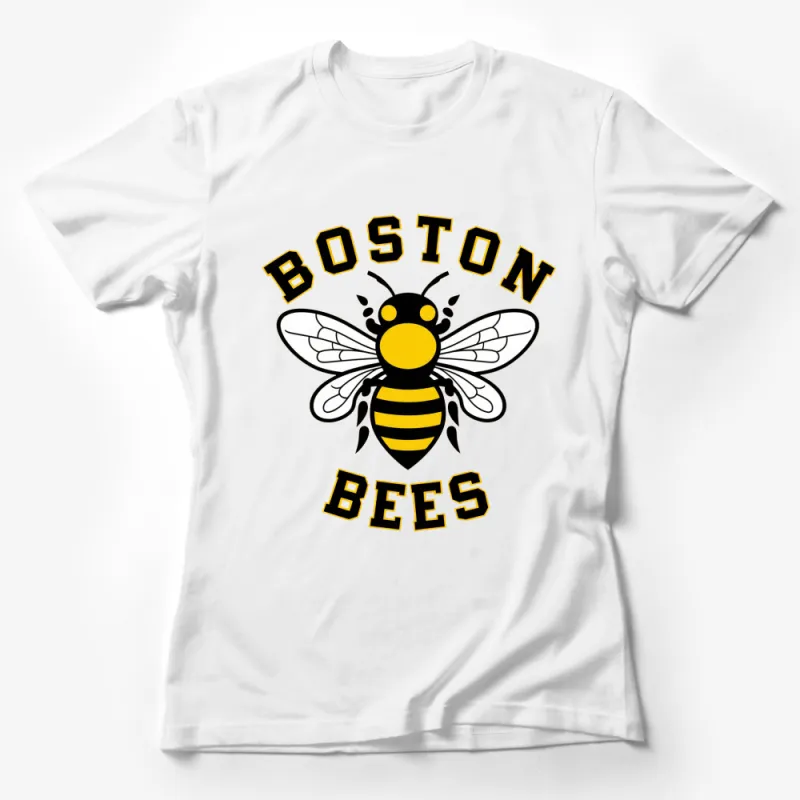 Boston Bees Team Spirit Yellow and Black Bee Graphic T-Shirt, Unisex Sports Fan Apparel Female T-Shirt