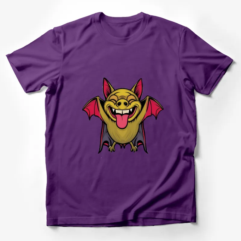 Funny Bat Cartoon T-Shirt, Cute Animal Graphic Tee, Unisex Kids and Adult Sizes Male T-Shirt