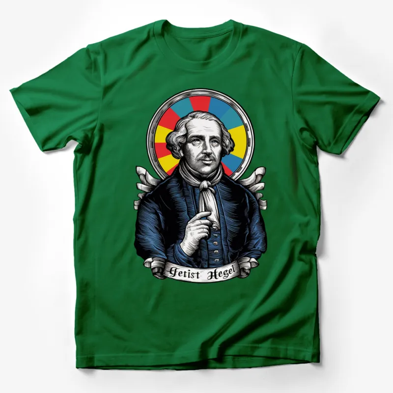 Vintage Georg Hegel T-Shirt, Classic Philosopher Portrait Tee, Colorful Aesthetic Philosophy Shirt, Unisex Male T-Shirt