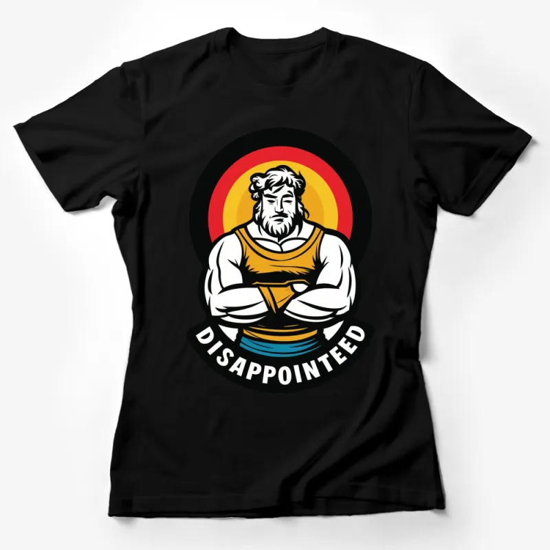 Disappointed Hercules Graphic Tee, Vintage Mythology Inspired T-Shirt, Bold Colored Retro Design, Unique Gift Idea Female T-Shirt