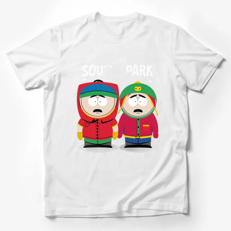 Animated Character Duo T-Shirt, Colorful Cartoon Kids Casual Wear, Fun Graphic Tee for All Ages Male T-Shirt