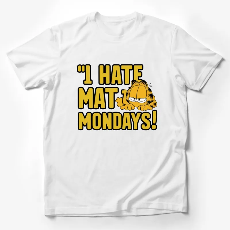 Funny Garfield T-Shirt I Hate Mondays Quote, Orange Cat Graphic Tee, Humor Cartoon Shirt, Unisex Clothing Gift Male T-Shirt