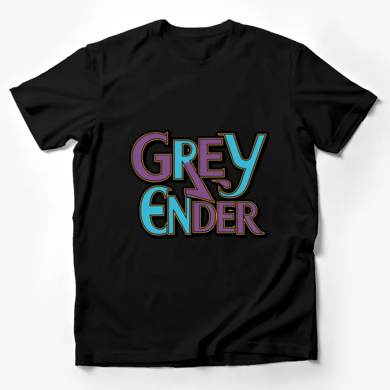 Grey Gender Bold Text Graphic T-Shirt, Unisex Modern Typography Tee in Vibrant Colors Male T-Shirt