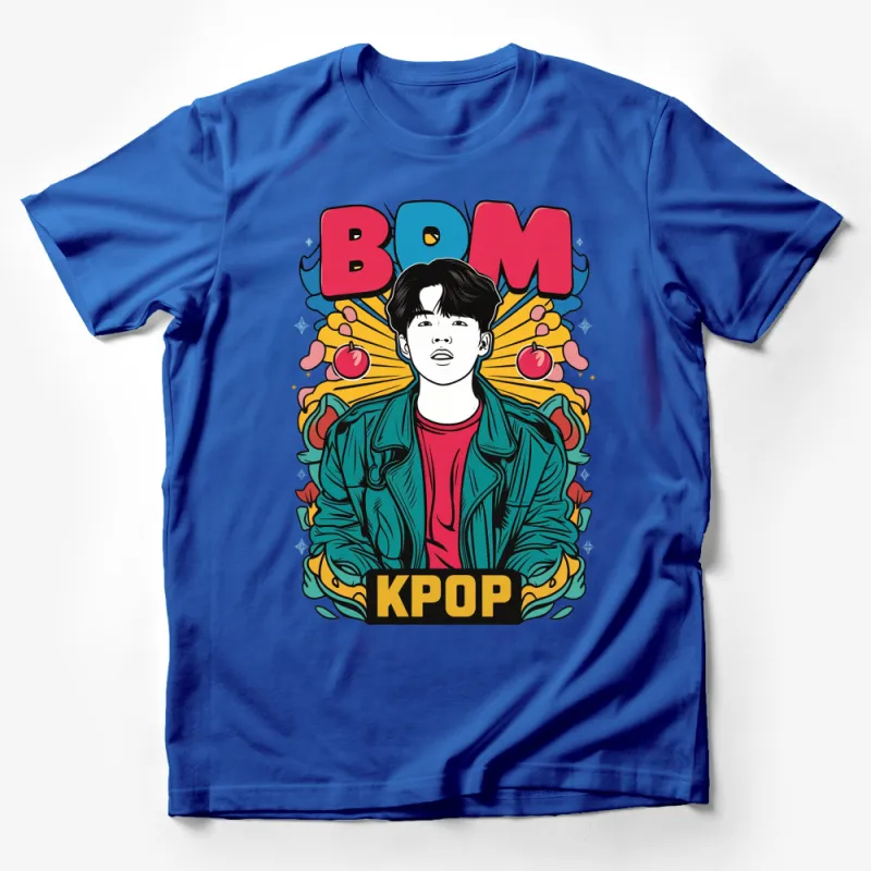 Kpop Fan T-Shirt, Bright Colorful Pop Art Style, Cool Graphic Tee, Unique Gift for Music Lover Male T-Shirt