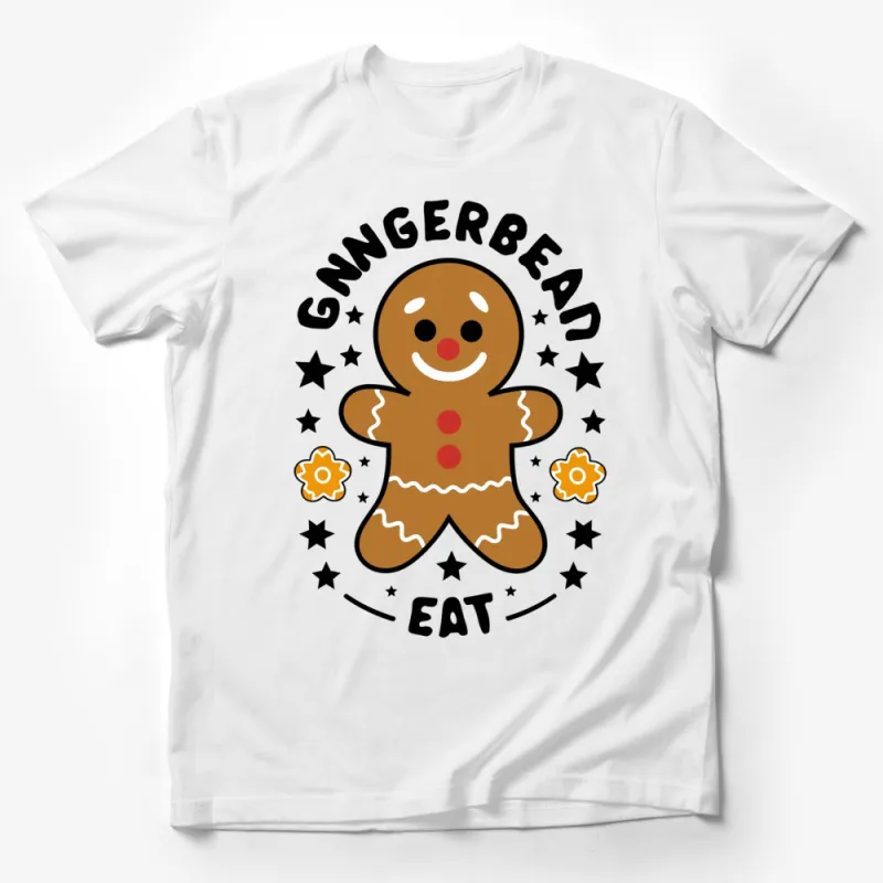 Gingerbread Cookie Graphic T-Shirt, Cute Christmas Holiday Tee, Unisex Casual Wear for All Ages Male T-Shirt