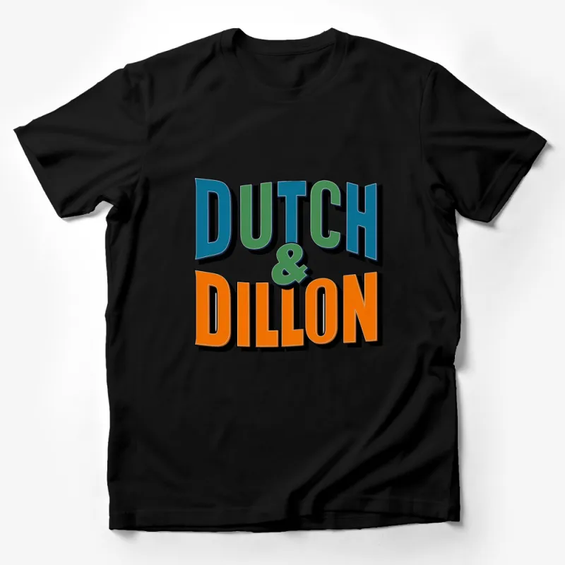 Dutch and Dillon Bold Text Graphic T-Shirt, Retro Style Typography Tee, Fashionable Unisex Shirt Male T-Shirt