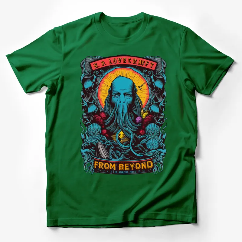 H.P. Lovecraft Inspired From Beyond Artistic T-Shirt, Colorful Horror Graphic Tee, Unisex Male T-Shirt