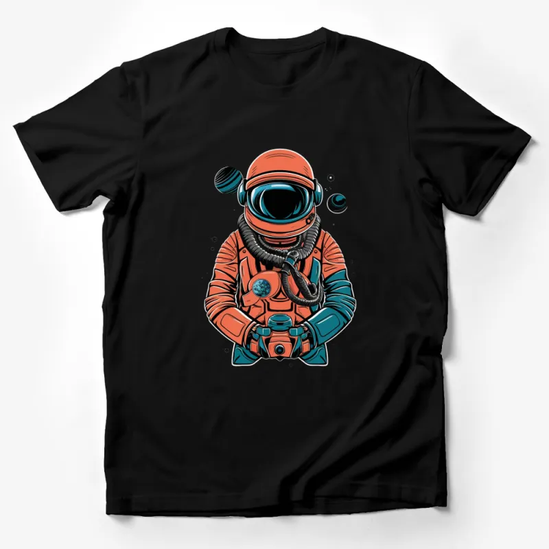 Retro Space Explorer T-Shirt, Astronaut Graphic Tee, Vintage Sci-Fi Design, Unisex Apparel Male T-Shirt