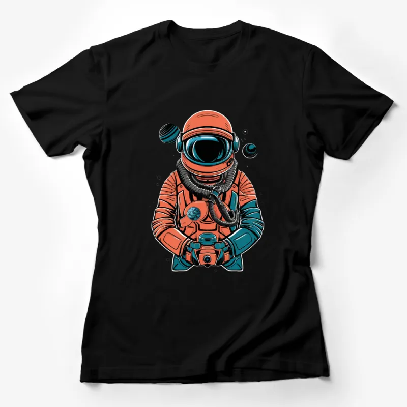 Retro Space Explorer T-Shirt, Astronaut Graphic Tee, Vintage Sci-Fi Design, Unisex Apparel Female T-Shirt