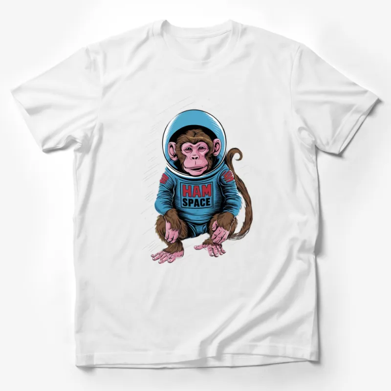 Astronaut Monkey T-Shirt, Cute Space Chimp Tee, Cartoon Animal in Space Suit, Unisex Graphic Shirt Male T-Shirt