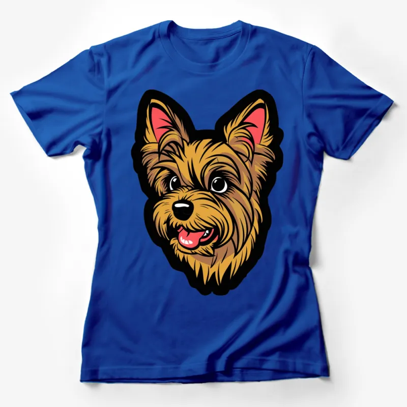 Adorable Yorkshire Terrier Face T-Shirt, Cute Dog Lover Gift, Graphic Tee for Pet Owners Female T-Shirt