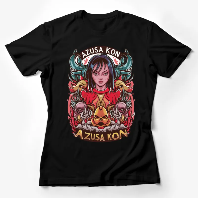 Azusa Kon Fantasy Anime T-Shirt, Colorful Graphic Tee, Unique Character Design Female T-Shirt