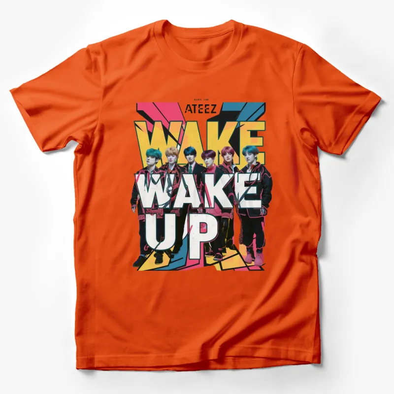 Colorful Pop Band Wake Up Graphic T-Shirt, Vibrant Music Group Tee, Unisex Fashion Top Male T-Shirt